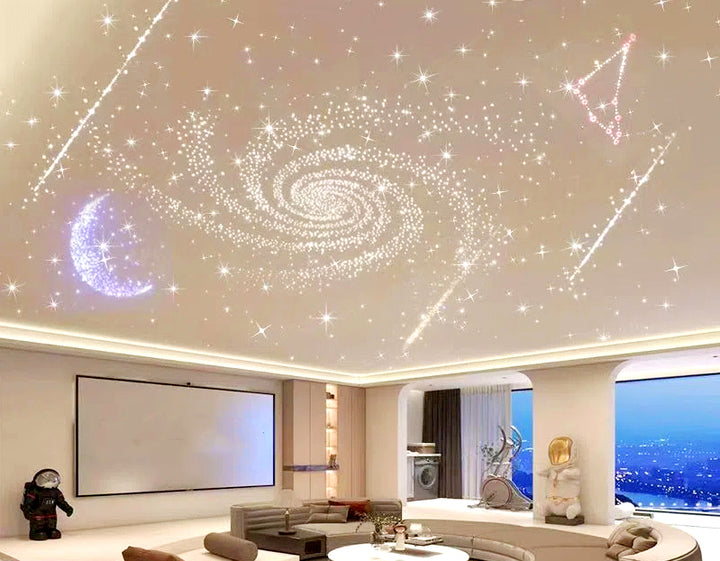 RGB Meteor LED Fiber Optic Star Ceiling Light Multi Colors Fibers Starlight 0.25/0.5/0.75mm Optical Fiber Light for Home
