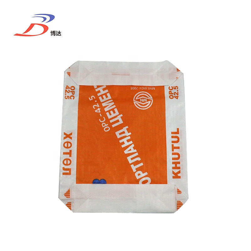 Polypropylene woven plastic Hot air welding starlinger block bottom valve concrete bags
