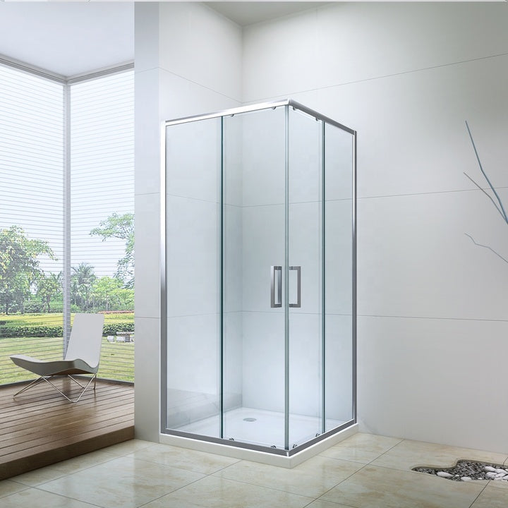 Cheap 80x80 Square Mini Quadrant Shower Cabin with Frame Sliding Design for Hotel Use Tempered Glass Modern