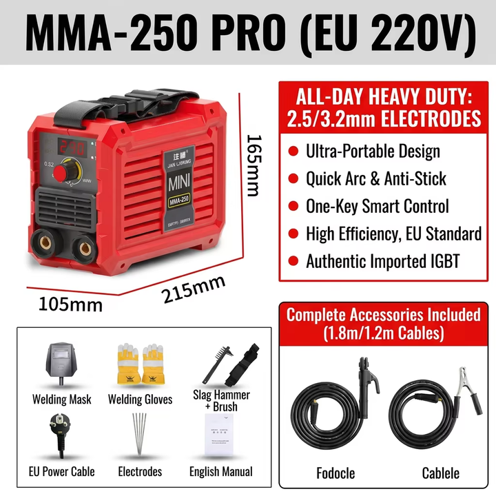 MZD 110V/220V Dual Voltage High Power DC Motor 22kVA MMA/Igbt Inverter Copper Wire Electric Mini Portable Welding Machine 1 Year