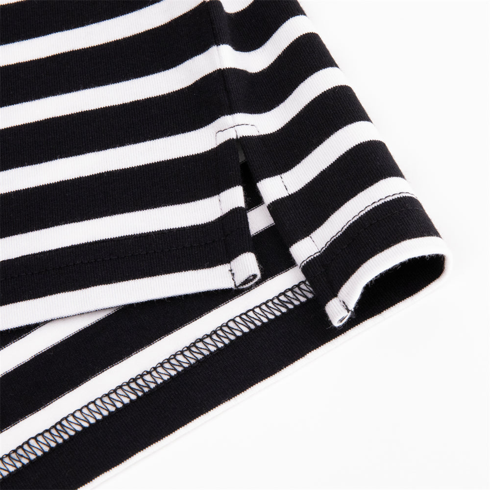 2023 Summer 100% cotton soft loose elastic short sleeve stripe polo t shirt for men