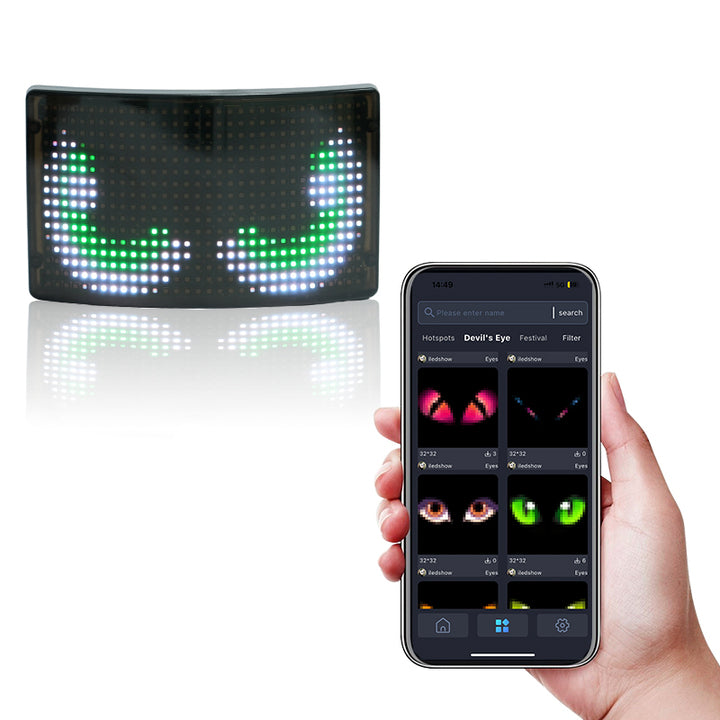 Customizable Waterproof LED Helmet Light Brightness Touch Screen App Controlled Neutral Stylish Design for Indoor/outdoor