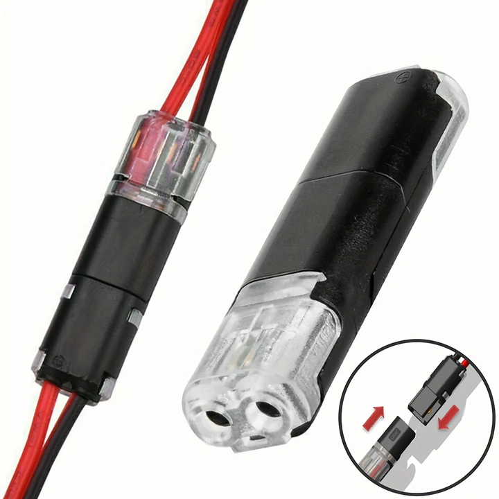 2 Way Electric Wire Connector Pluggable LED Quick Wire Connector 2 Pin Universal Wire Splice Connector With Locking Buckle