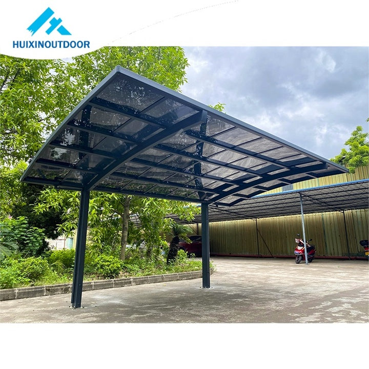Outdoor Car Garage Aluminum Solid PC Shade Driveway Carport Aluminum Frame Car Parking