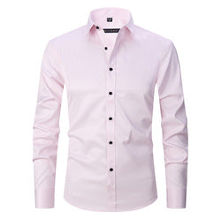 Men solid Shirts  S-8XL  New Mens Dress Shirts Long Sleeve Slim Casual Black White Social Male Clothes
