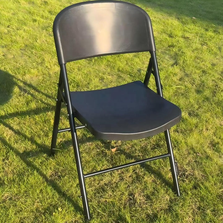 Cheap Strong Capacity Outdoor Garden Injection PP Plastic Portable Folding Chair-Bigger Size White/Black/Grey