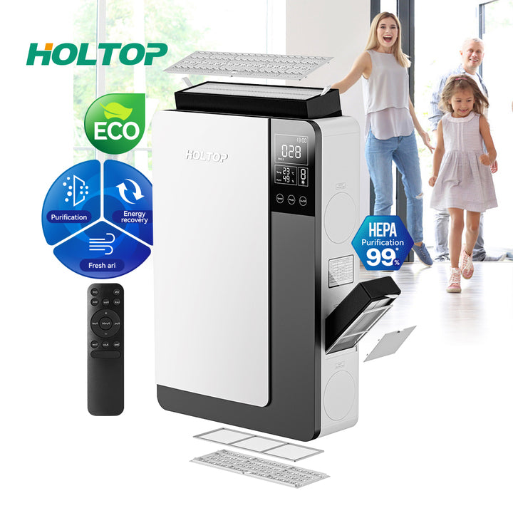 Holtop Recovery Ventilation System Enthalpy Heat Exchange Core Ductless Wall Mounting Erv Wifi Control Home Erv System