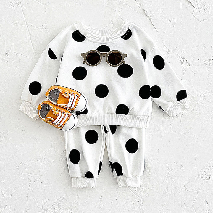 Autumn-Winter Newborn Girl Cotton Jacket & Trousers Set