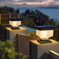 Outdoor Aluminum Solar Main Gate Column Light Waterproof Decorative LED Solar Landscape Garden Lights for Courtyard Pillar
