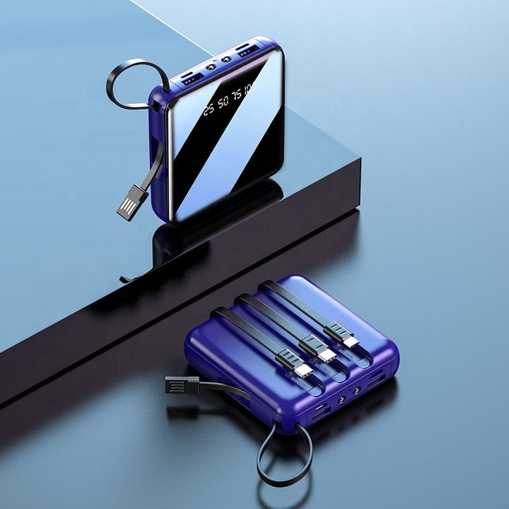 Mini 20000mAh USB Type C Power Bank External Battery with Built-in Cable for Mobile Phones Power Banks & Power Station