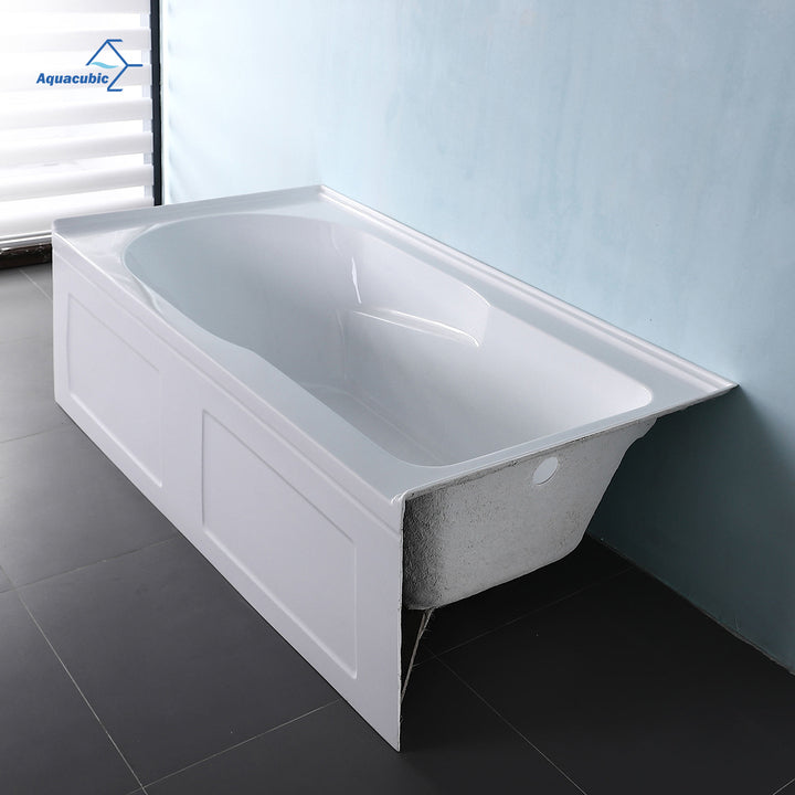 Experience Ultimate Comfort 60 Inch White Rectangular Skirt Corner Bath Tub for Projects