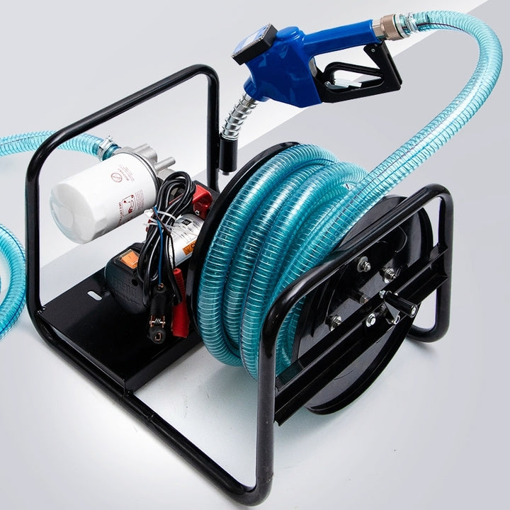 Portable Diesel Pump Kit Installed Bracket with Hose Reel Nozzle 2022 NEW
