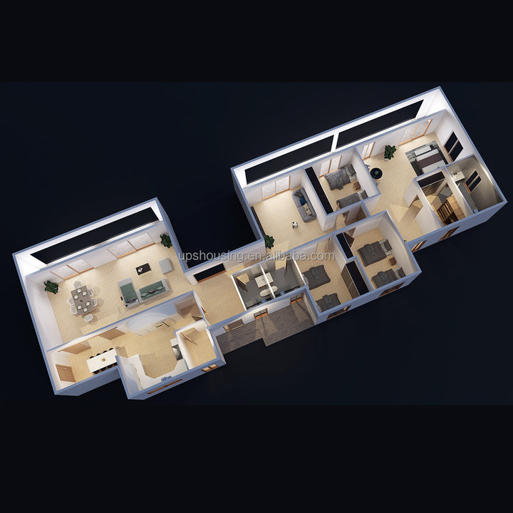 Luxury Prefab House 3 Bedroom Twin Skin Cabin Large Villa