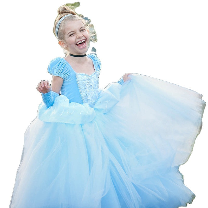 Summer Girl flower princess dresses lace birthday party costume wedding kids long skirts stage dance wear