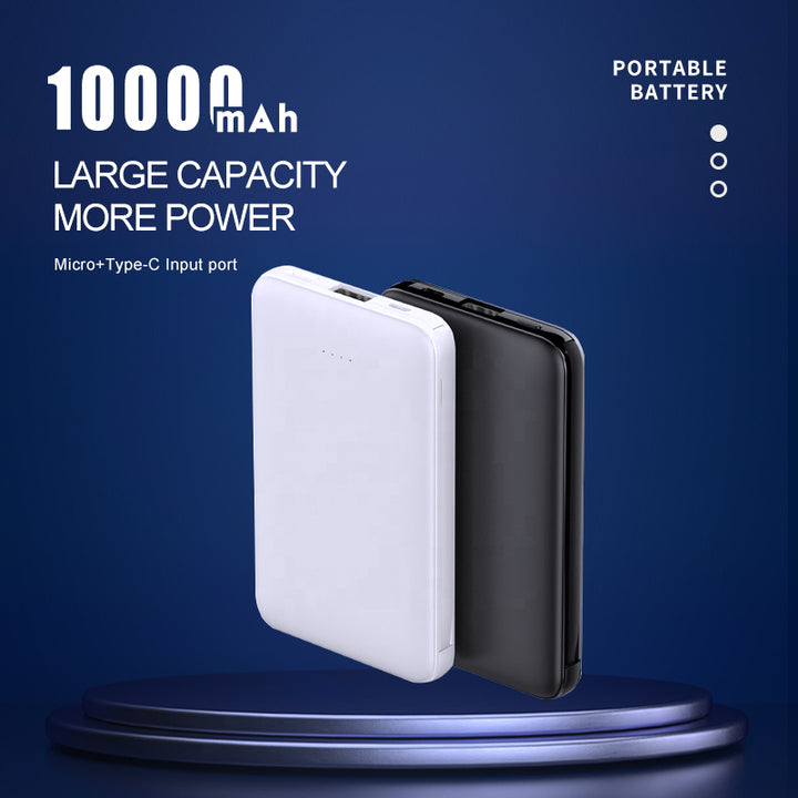 Custom Logo Credit Card Powerbank 5000mAh 10000mAh Li Polymer Portable OEM Flat Ultra Slim Thin Power Bank for iPhone