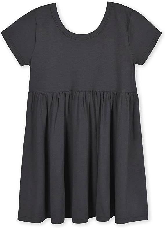 Toddler Girl Buttery Soft Bamboo Short Sleeve Kids Dresses Twirl Dress