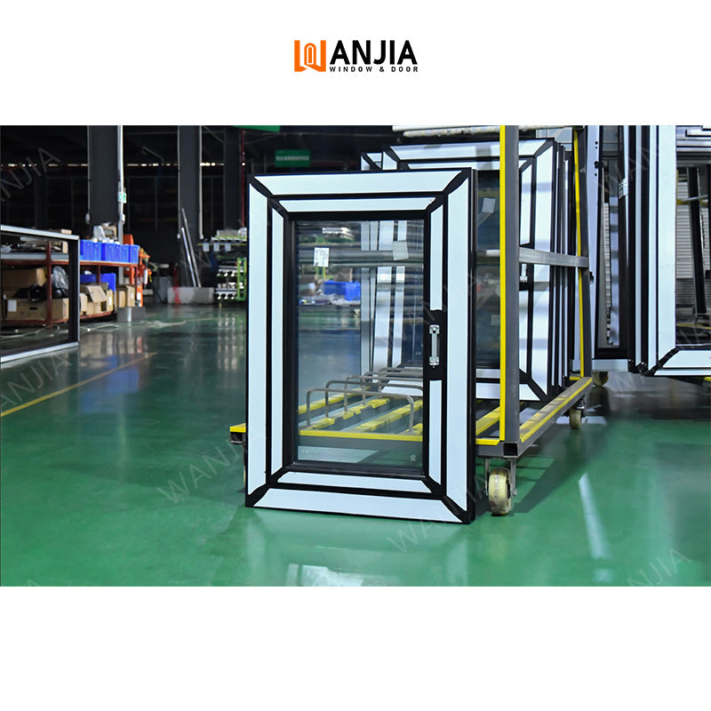 WANJIA double glazed window hurricane impact open out aluminum windows casement aluminum glass windows