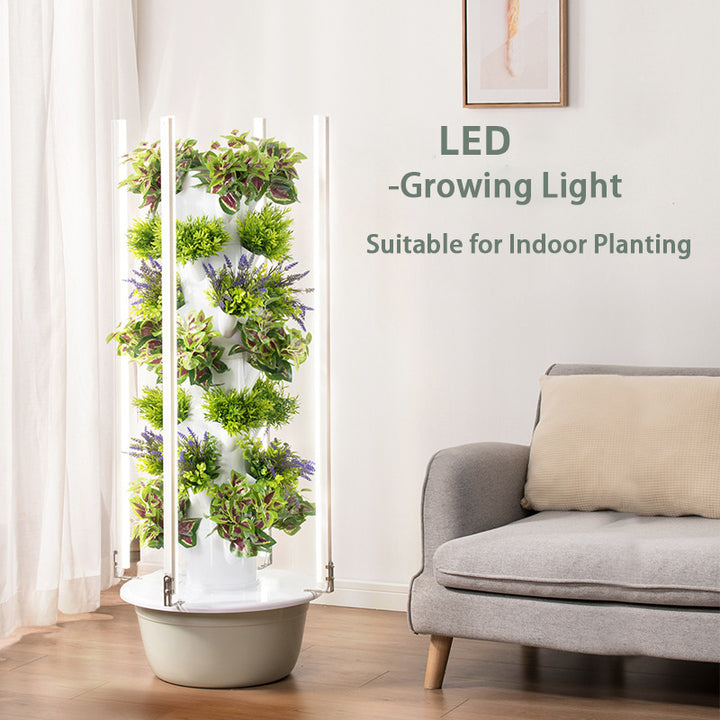 5-12 Tiers Vertical Farming Hydroponic Tower for Vegetables Flowers Aeroponics Tower with Grow Light Growing Hydroponics System