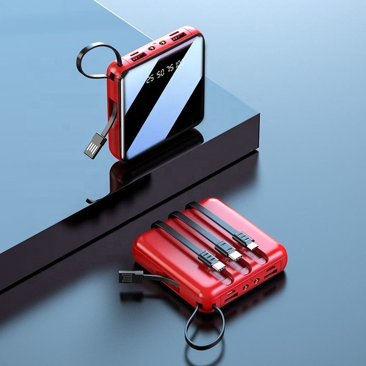 Mini 20000mAh USB Type C Power Bank External Battery with Built-in Cable for Mobile Phones Power Banks & Power Station