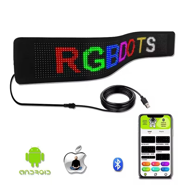 Smart APP Led Flexible Film Display Screen Car Rear Window Advertising Light Led Display Sign Board LED Matrix Panel Car Sign