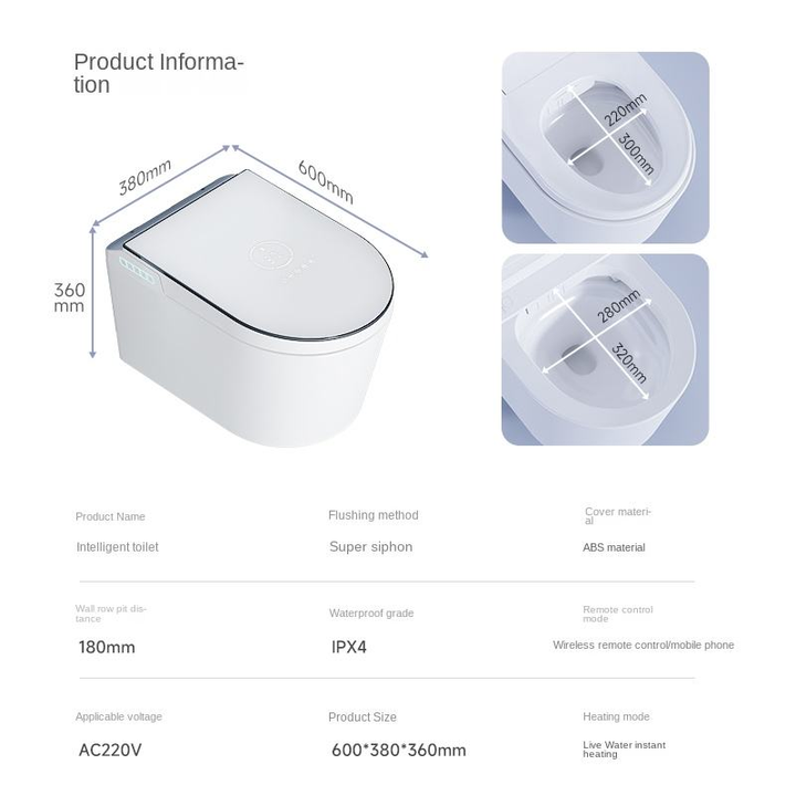 Modern Style Wall Hung Smart Bidet Toilet Seat Bathroom Wall Mounted Automatic Flush Intelligent Electric Smart Home Products