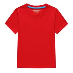 Wholesale Short Sleeve Solid Color Blank Shirts Child Kid Boys Girls Top Logo Custom Kids Cotton T Shirt