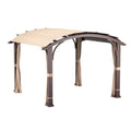 10x10ft Outdoor Gazebo Pergola Brown Metal Frame with Removable Top Cover Sunshade Patio Pergola