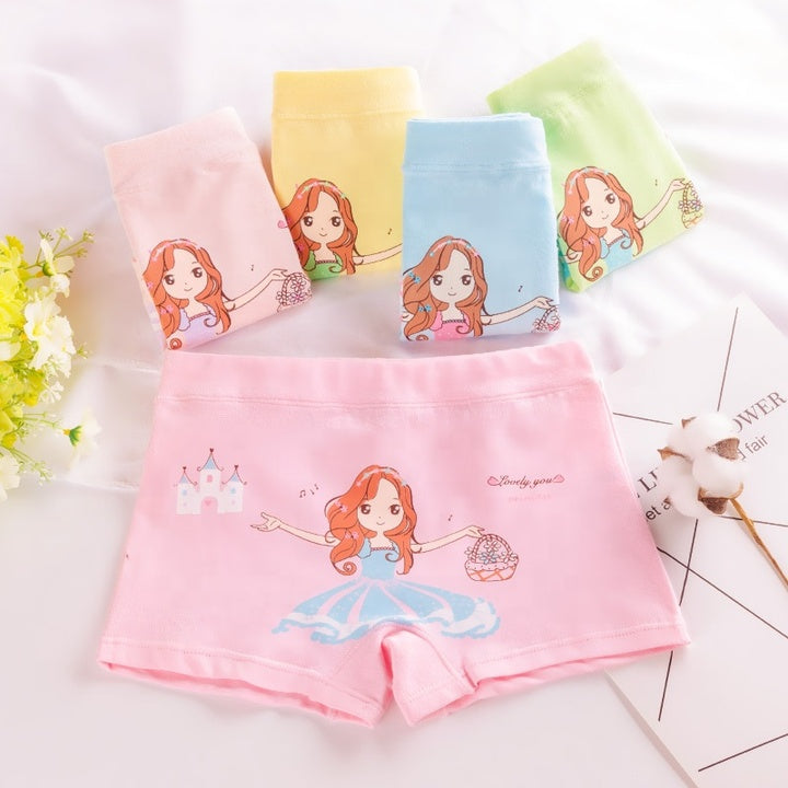Factory Colorful Breathable Children's Cotton Underwear Panties Girls Kids Baby Doll Underwear