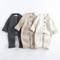 Baby Autumn and Winter Clothes Baby Solid Color Knitted Climbing Clothes Newborn Autumn Sweaters Jumpsuit