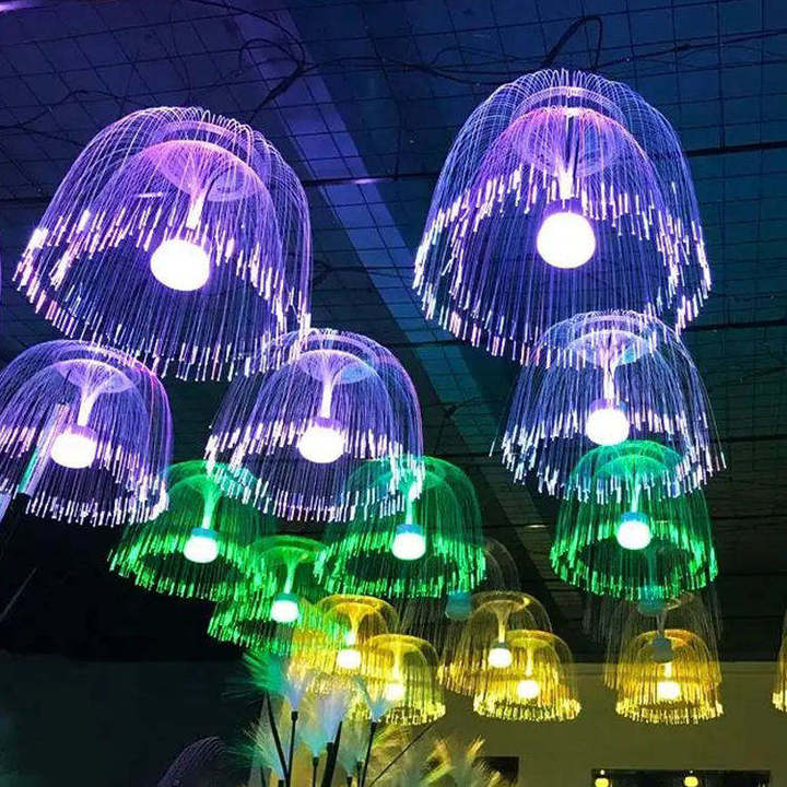 Indoor Jellyfish Pendant Light Jellyfish Chandelier Light Large Outdoor Christmas Decorations LED Jellyfish Lamp for Garden