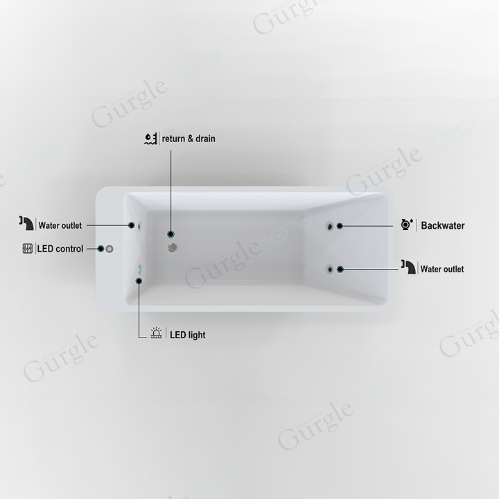 Luxury Acrylic Freestanding Soaking Ice Bathtub Cold Plunge Tub Ice Bath Tub With Cooling System