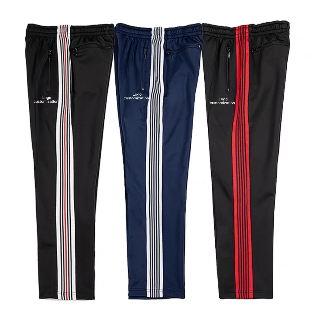 new arrival  polyester trousers men Embroidered Butterfly needles track pants webbing track suits for men oversized pants men
