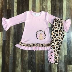 Kids Summer Outfits girl's clothing Set Short Sleeve Cow Top Flare Long Pants  Leggings 2 Piece Set