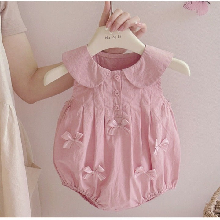 Little Princess Wind Girl Baby Triangle Romper Baby Bag Fanny Coat Newborn Children Onesie Summer Thin Sleeveless Romper