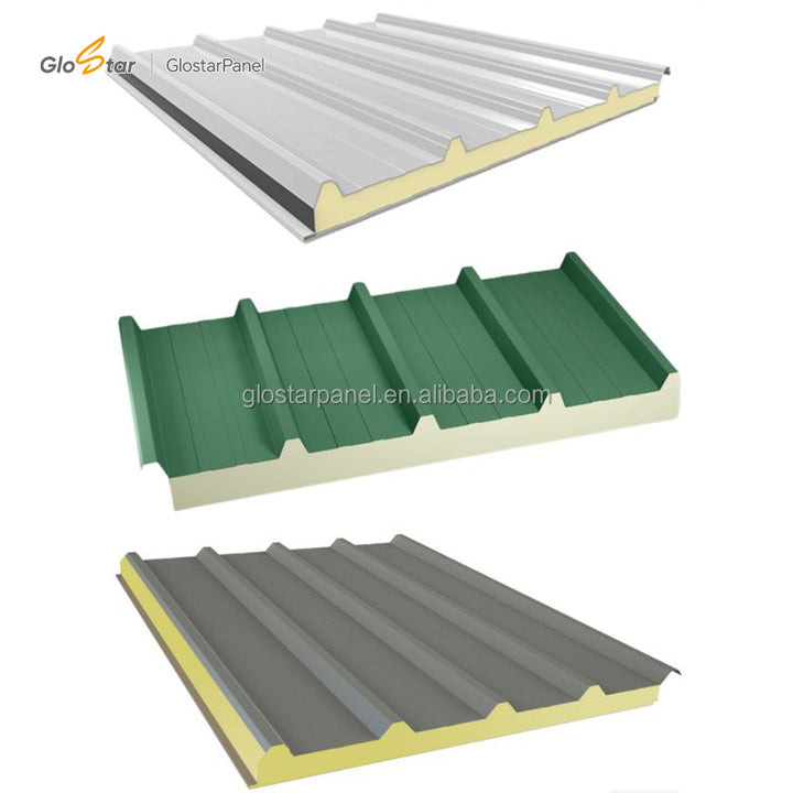 CE 50mm 75mm 100mm PU/Rock Wool Sandwich Panels with Fireproof and Waterproof Qualities Perfect for Roofing and Wall Systems