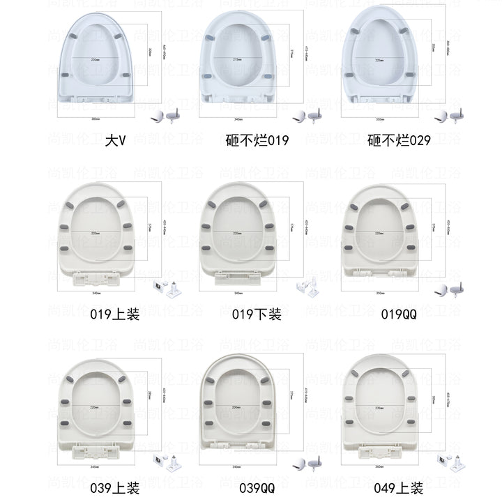Modern Design Universal Slow-Close Toilet Seat Water Pressure Adjustment PP Material Open Front Bathroom Use 1 Year Warranty