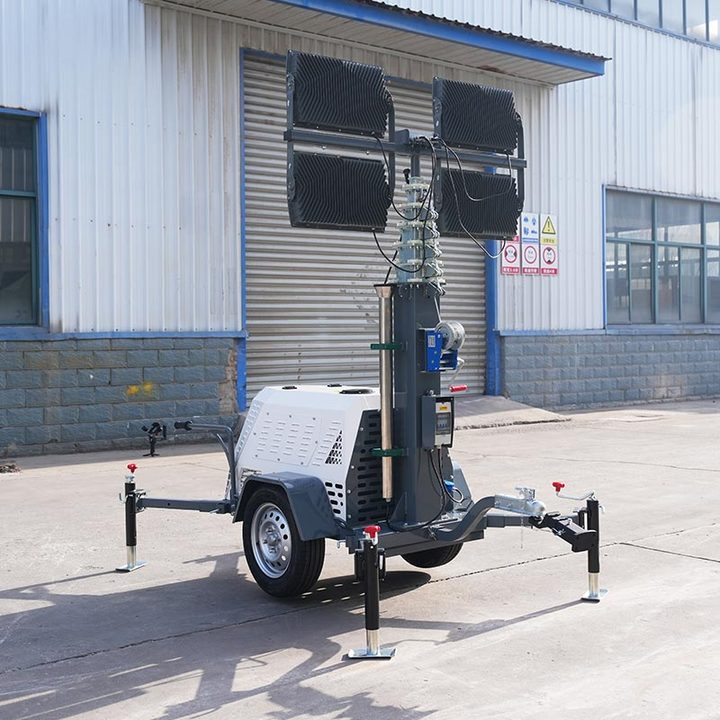 Free Shipping Mobile Light Tower Trolley Light Led Manual Tower Hydraulic Mast Tall Light Tower