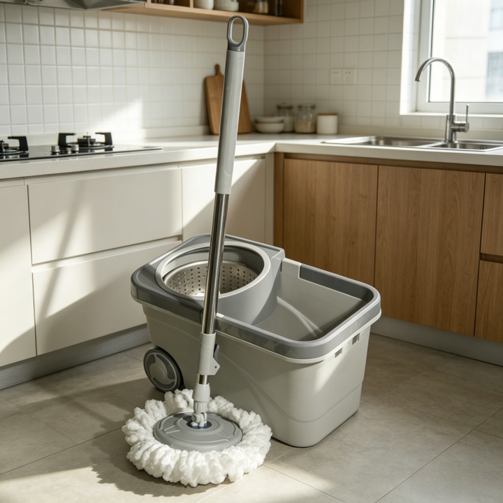 Mop and Bucket Set 360 Degree Rotating Mop Bucket Microfiber Easy Clean Home Cleaner for Fast Floor Cleaning Kitchen Bathroom