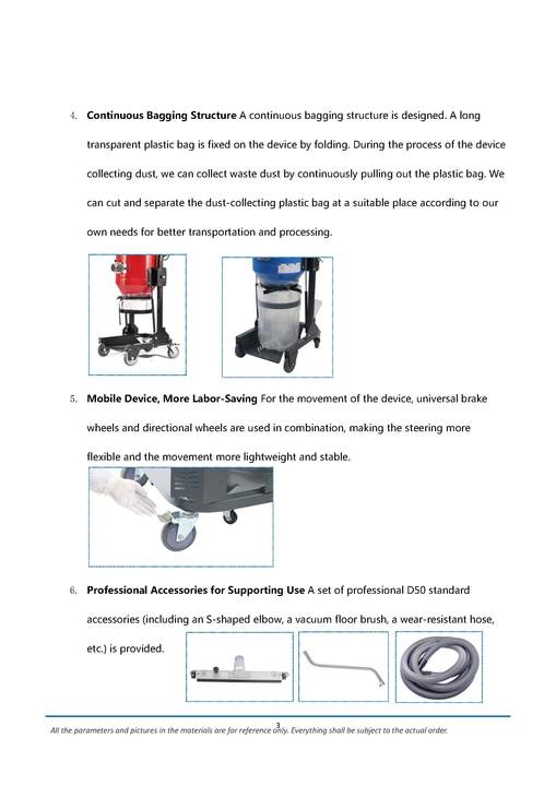 Merrock Electric Single-Phase 3600W 220V Manual Industrial Vacuum Cleaner Back-blowing Dust Cleaning for Floor Grinding Machines