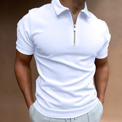 Wholesales Slim Fit Golf Polo Shirts With Zipper Polo Shirts Custom Logo Printed Men Polo Shirts