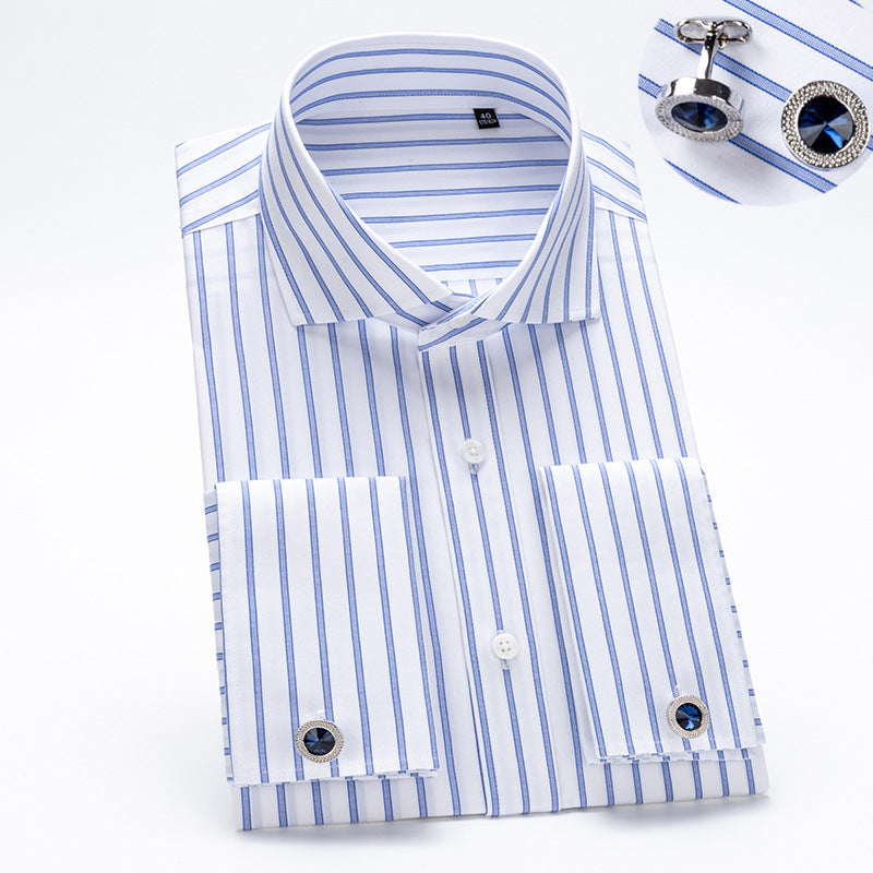 New TC 35% Cotton/ 65% Polyester French Cuff Men's Dress Shirt Warriors Shirts For Men