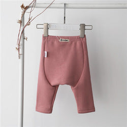 Spring Autumn Solid Color Cotton Child Baby Kids Unisex Sports Long Trousers Pants For Baby Boys Girls