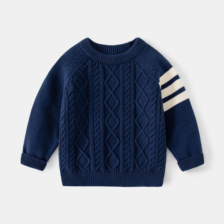 BW07 Custom Kids Cable Knitwear Wholesale Baby Winter Sweaters Boys Cotton Clothing