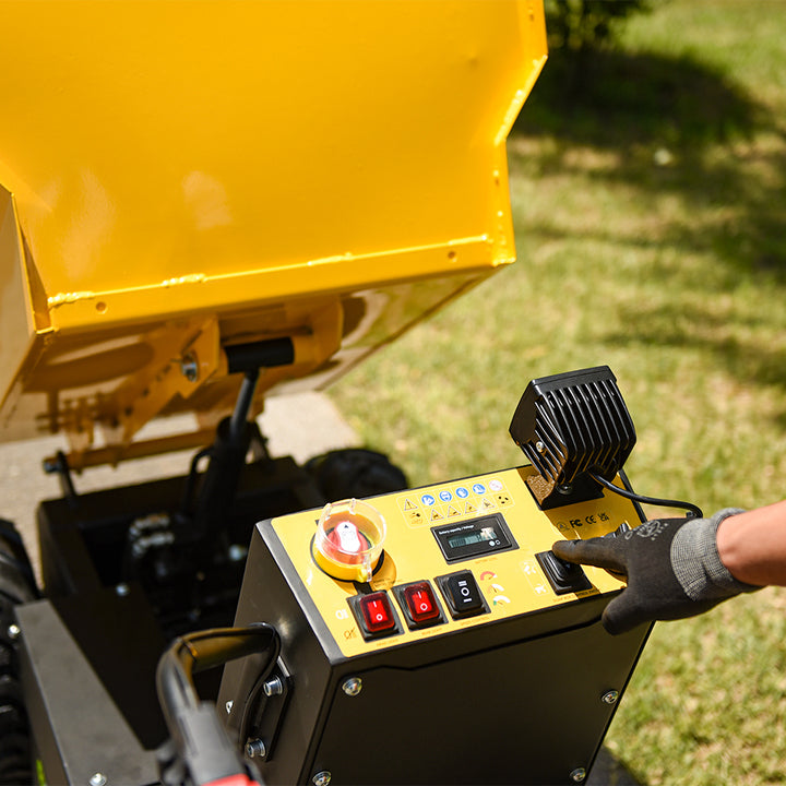 AUSTTER 500KG Hydraulic Site Small Truck Loader Mini Electric Power Wheel Barrow Dumper Wheelbarrow