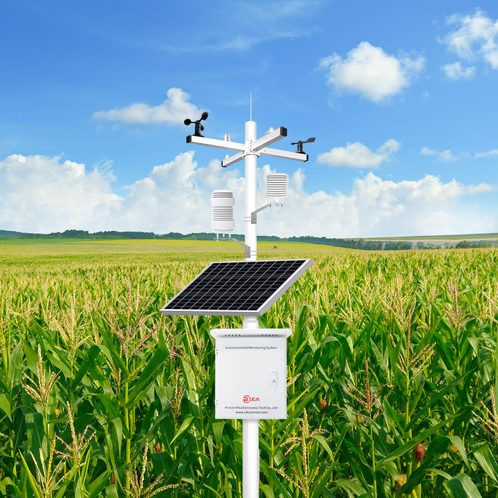 RIKA WMO Smart Cellular 4g Gsm 14 in 1 Ambient Agriculture Professional Automatic Weather Station with Wind Solar Rain Gauge Gps