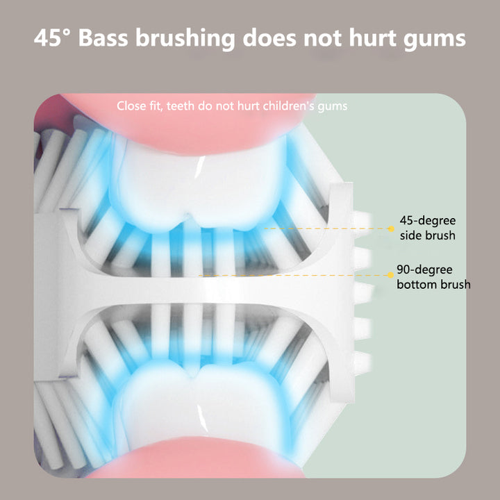 Ultrasonic Electric U-Shaped Toothbrush for Kids IPX7 Waterproof Five Cleaning Modes Smart Reminder 360 Electric Toothbrush