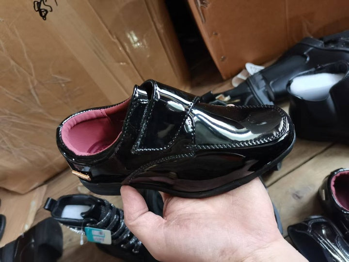 Mixed Children's Leather Shoes Boys' School Shoes Black Single Shoes Boys' Leather Boots in Stock for Wholesale