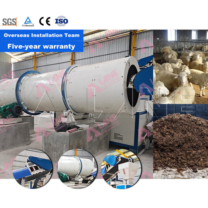 LANE Automated Poultry Farm Waste Recycling System Goose Manure Composting Organic Fertilizer Production Line