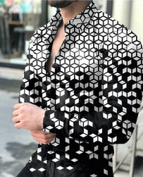 Fashion Custom Men Tee Dress Shirts Casual Clothes Long Sleeve Printing Shirts For Mens
