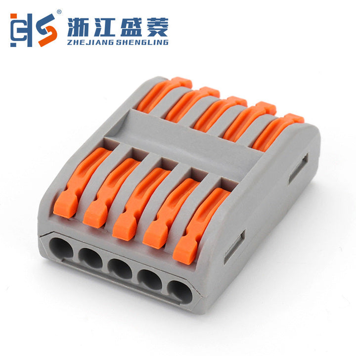 -225 Spring Type Wire Connector Terminal Block Tool with Screw Connection Industrial Use 20-8 AWG Copper Brass Contacts